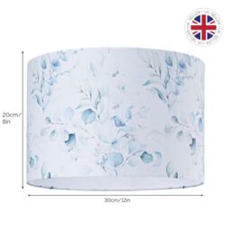 Happy Homewares Contemporary & Elegant Floral Watercolour Lampshade with Soft Pastel Tones in Teal - Size: 12 inches - thumbnail 6