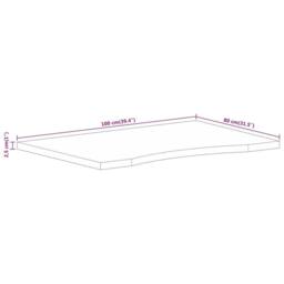 Berkfield Home Desk Top with Curve 100x80x2.5 cm Solid Wood Rough Mango in Brown - thumbnail 8