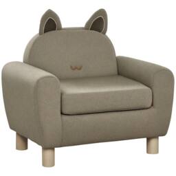 VOGREX Brown Ear Shaped Kids Armchair Toddler Sofa Chair For Bedroom