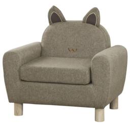 VOGREX Brown Ear Shaped Kids Armchair Toddler Sofa Chair For Bedroom - thumbnail 5