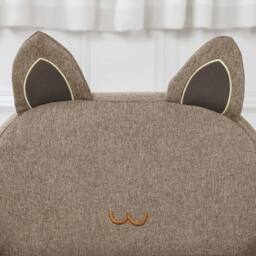 VOGREX Brown Ear Shaped Kids Armchair Toddler Sofa Chair For Bedroom - thumbnail 4