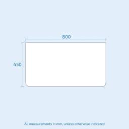 Nes Home Matte Grey 800mm Round Corner MDF Bathroom Worktop For Vanity Cabinet - thumbnail 4