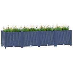 Berkfield Home Raised Bed 160x40x38 cm Polypropylene in Grey - Size: 160 x 40 x 38 cm - thumbnail 2