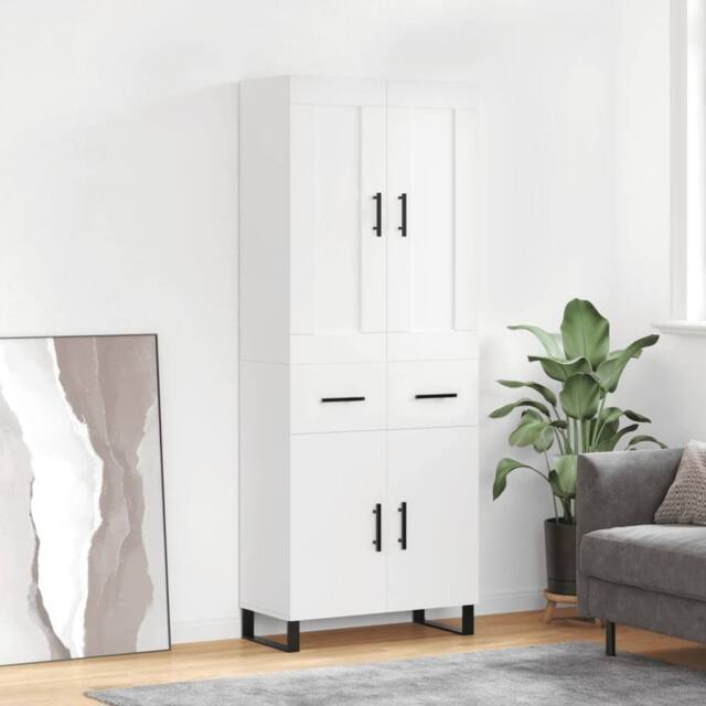 Berkfield Home Highboard White 69.5x34x180 cm Engineered Wood - image 1