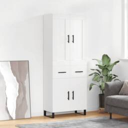 Berkfield Home Highboard White 69.5x34x180 cm Engineered Wood - thumbnail 1