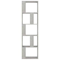 Berkfield Home Book Cabinet/Room Divider Concrete Grey 45x24x159 cm Engineered Wood - Size: 45 x 24 x 159 cm - thumbnail 5