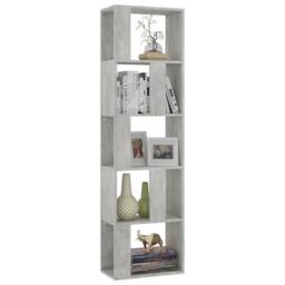 Berkfield Home Book Cabinet/Room Divider Concrete Grey 45x24x159 cm Engineered Wood - Size: 45 x 24 x 159 cm - thumbnail 3