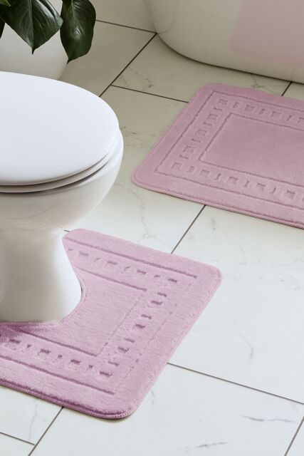 Catherine Lansfield 'Armoni' Bath Mat & Ped Set in Pink - image 1