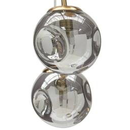 Wyld and Coco Bea 5 Light Pendant Lamp Transparent Glass Shades Brushed Brass in Clear - thumbnail 5
