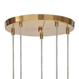 Wyld and Coco Bea 5 Light Pendant Lamp Transparent Glass Shades Brushed Brass in Clear - thumbnail 7