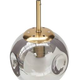 Wyld and Coco Bea 5 Light Pendant Lamp Transparent Glass Shades Brushed Brass in Clear - thumbnail 6