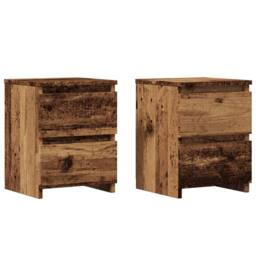 Berkfield Home Bedside Cabinets¬†2 pcs Old Wood 30x30x40 cm Engineered Wood in Brown - Size: 30 x 30 x 40 cm - thumbnail 2