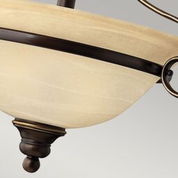 Netlighting Cello 2 Light Semi Flush Ceiling Light Antique Bronze E27 in Brown - thumbnail 4