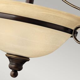 Netlighting Cello 2 Light Semi Flush Ceiling Light Antique Bronze E27 in Brown - thumbnail 3