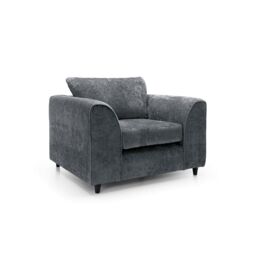 Abakus Direct Harriet Crushed Chenille Armchair Chair in Dark Grey - thumbnail 2