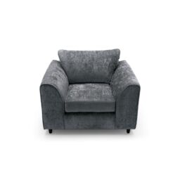Abakus Direct Harriet Crushed Chenille Armchair Chair in Dark Grey - thumbnail 5