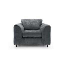 Abakus Direct Harriet Crushed Chenille Armchair Chair in Dark Grey - thumbnail 1