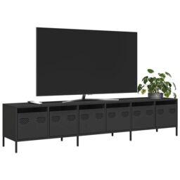 Berkfield Home TV Cabinet Black 202x39x43.5 cm Cold-rolled Steel