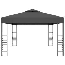 Berkfield Home Gazebo with LED String Lights 3x4 m Anthracite in Black - thumbnail 5