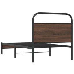 Berkfield Home Elegant Bed Frame without Mattress 100x200 cm Brown Oak Engineere - thumbnail 7