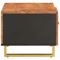 Berkfield Home Coffee Table Brown & Black 80x50x40 cm Solid Wood Mango - Size: 80 x 50 x 40 cm - thumbnail 5