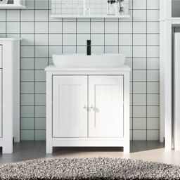Berkfield Home Bathroom Sink Cabinet BERG White 60x34x59 cm Solid Wood Pine - Size: 60 x 34 x 59 cm