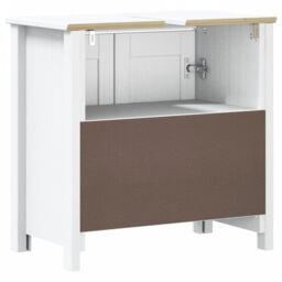 Berkfield Home Bathroom Sink Cabinet BERG White 60x34x59 cm Solid Wood Pine - Size: 60 x 34 x 59 cm - thumbnail 6