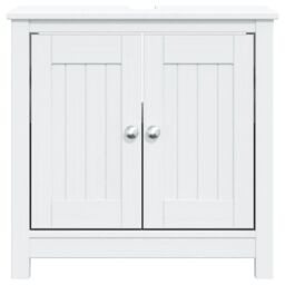 Berkfield Home Bathroom Sink Cabinet BERG White 60x34x59 cm Solid Wood Pine - Size: 60 x 34 x 59 cm - thumbnail 3