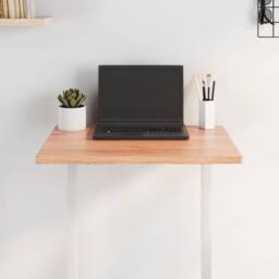 Berkfield Home Table Top Light Brown 60x40x2 cm Treated Solid Wood Oak Live Edge - Size: 60 x 40 x 2 cm - thumbnail 1