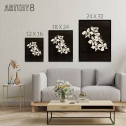 "Artery8 Black & White Orchid Flower De Mesquita Framed Canvas Wall Art Print - Size: W12"" x H16""" - thumbnail 4
