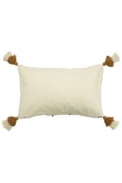 Furn Atlas Tufted Cotton Tassel Edged Cushion in Yellow - Size: 30 cm x 50 cm - thumbnail 2