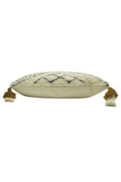 Furn Atlas Tufted Cotton Tassel Edged Cushion in Yellow - Size: 30 cm x 50 cm - thumbnail 3