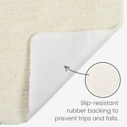 Allure Bath Fashions Deep Pile Microfibre Non Slip Bath Mat Set in Cream - thumbnail 5