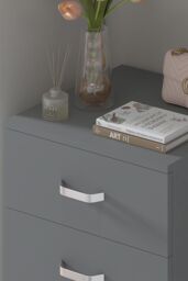 FWStyle Tunis 5 Drawer Tall Slim Chest Of Drawers - Matt Grey - thumbnail 3