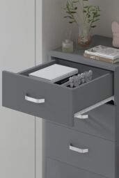 FWStyle Tunis 5 Drawer Tall Slim Chest Of Drawers - Matt Grey - thumbnail 4