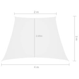Berkfield Home Sunshade Sail Oxford Fabric Trapezium 2/4x3 m White - thumbnail 6