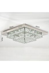 Living and Home Crystal Maze Square Ceiling Lamp - A Sparkly Wonderland for Your Room in Silver - thumbnail 6