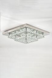 Living and Home Crystal Maze Square Ceiling Lamp - A Sparkly Wonderland for Your Room in Silver - thumbnail 4