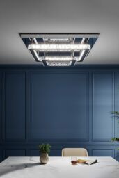 Living and Home Crystal Maze Square Ceiling Lamp - A Sparkly Wonderland for Your Room in Silver - thumbnail 1