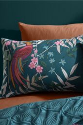Catherine Lansfield 'Tropical Floral Birds' Duvet Set in Green - Size: King - thumbnail 3