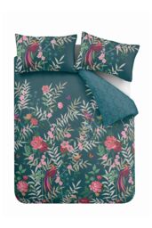 Catherine Lansfield 'Tropical Floral Birds' Duvet Set in Green - Size: King - thumbnail 5