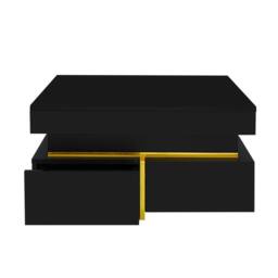 STILVORA Black Coffee Table with 2 Drawers & High Gloss Finish - thumbnail 6