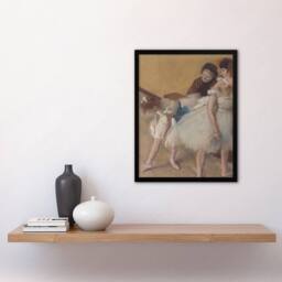 Artery8 Ballerina Dance Examination Edgar Degas Vintage Framed Wall Art Print in Beige - Size: A4 - thumbnail 4