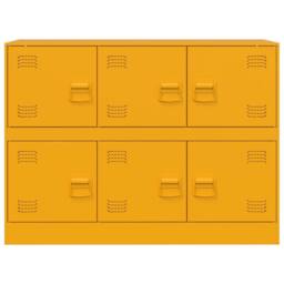 Berkfield Home Sideboard Mustard Yellow 99x39x73 cm Steel - Size: 99 x 39 x 73 cm - thumbnail 6