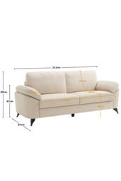 More4Homes Malmo 3 Seater Sofa Modern Scandi Style Fabric Living Room Sofa in Beige - thumbnail 9