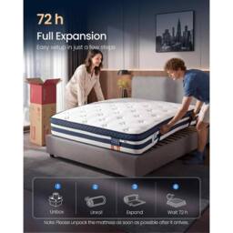 The Bazaarist Double Sized Medium Firm Pocket Spring Foam Mattress, Blue - thumbnail 8