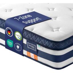 The Bazaarist Double Sized Medium Firm Pocket Spring Foam Mattress, Blue - thumbnail 2