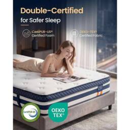 The Bazaarist Double Sized Medium Firm Pocket Spring Foam Mattress, Blue - thumbnail 7