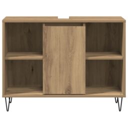 Berkfield Home Bathroom Vanity Unit Artisan Oak Engineered Wood Medium in Brown - thumbnail 6