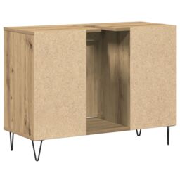 Berkfield Home Bathroom Vanity Unit Artisan Oak Engineered Wood Medium in Brown - thumbnail 8